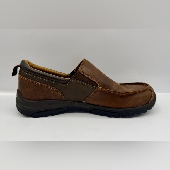 Timberland Boy, Dark Brown Leather Moc Toe Slip-Ons Loafer Shoes Size 6 - Picture 7 of 13